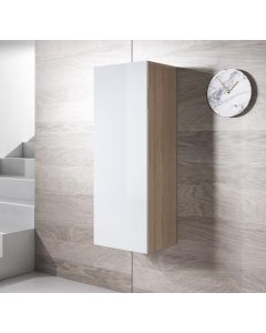 Vitrinekast model Luke V1 (40x126cm) - Wit en Sonoma