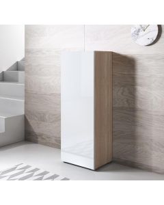 Vitrinekast model Luke V1 met standaard poten (40x128cm) - Sonoma en Wit