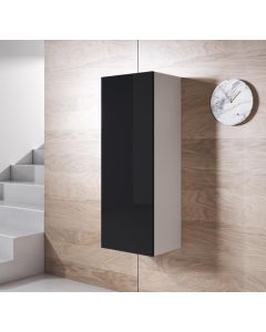 Vitrinekast model Luke V1 (40x126cm) - Wit en Zwart