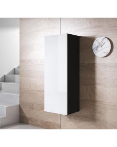 Vitrinekast model Luke V1 (40x126cm) - Zwart en Wit