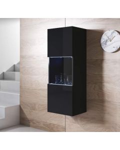 Vitrinekast model Luke V3 (40x126cm) - Zwart