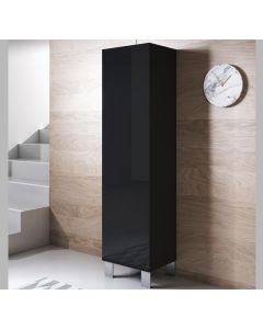 Vitrinekast model Luke V4 met aluminium poten (40x177cm) - Zwart