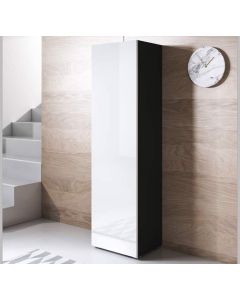 Vitrinekast model Luke V4 (40x165cm) - Zwart en Wit
