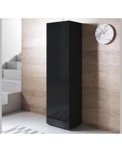 Vitrinekast model Luke V4 met standaard poten (40x167cm) - Zwart