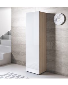 Vitrinekast model Luke V4 met standaard poten (40x167cm) - Sonoma en Wit