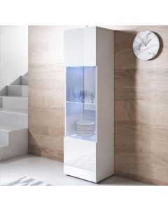 Vitrinekast model Luke V6 met standaard poten (40x167cm) - Wit