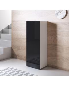 Vitrinekast model Luke V1 met standaard poten (40x128cm) - Wit en Zwart
