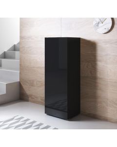Vitrinekast model Luke V1 met standaard poten (40x128cm) - Zwart