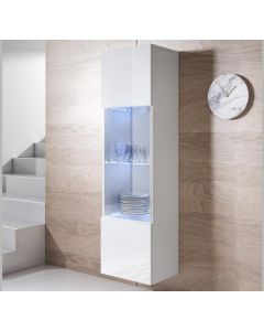 Vitrinekast model Luke V6 (40x165cm) - Wit