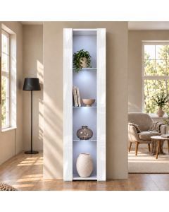 Vitrinekast Wit 40x170 cm met poten 2 cm Nora V5