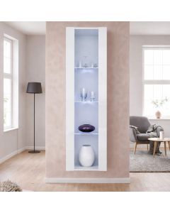 Vitrinekast Wit met LED-verlichting 40x170cm Model Nora V5
