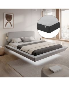 Zwevend tweepersoonsbed Diana met matras in grijs (160x200cm)