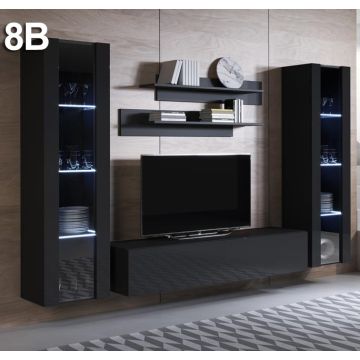 Meubelcombinatie Luke 8B (2,6m) - Zwart
