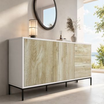 Dressoir kleur wit en Sonoma 150 cm Serena