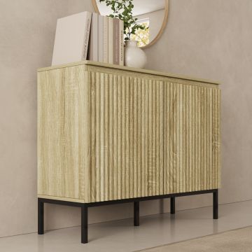 Geribbeld dressoir model Logan 2 deuren kleur Sonoma