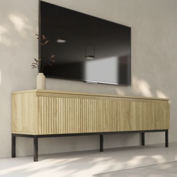 Geribbeld tv-dressoir model Logan kleur Sonoma