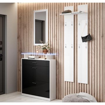 Set van 3 halmeubelen Paola zwart en wit