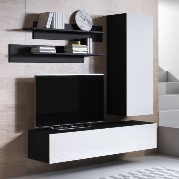 Meubelcombinatie Luke 4D (1,6m) - Zwart en Wit