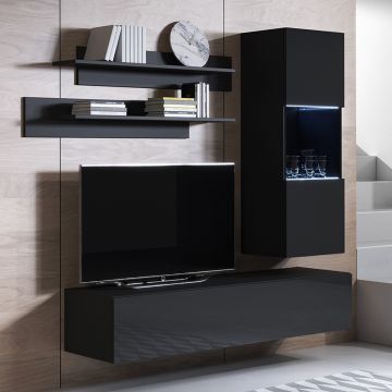 Meubelcombinatie Luke 6B (1,6m) - Zwart