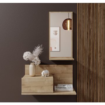 Halmeubel met lade en spiegel Isabela kleur safir