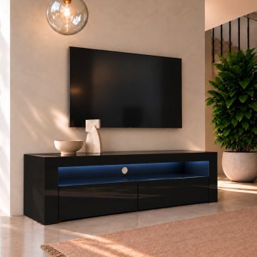 TV-Meubel Aker (140x50,5cm) - Zwart