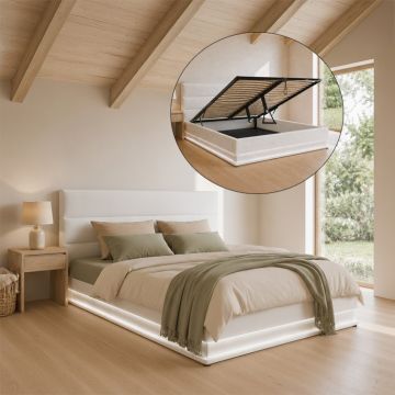 Tweepersoonsbed Nitas - 150 x 190 cm - Wit
