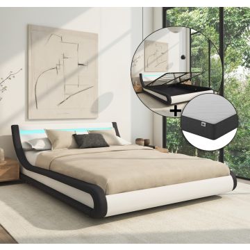 tweepersoonsbed-parisina-met-matras-cm-zwart-en-wit_1_1