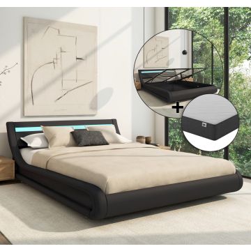 tweepersoonsbed-parisina-met-matras-zwart_1