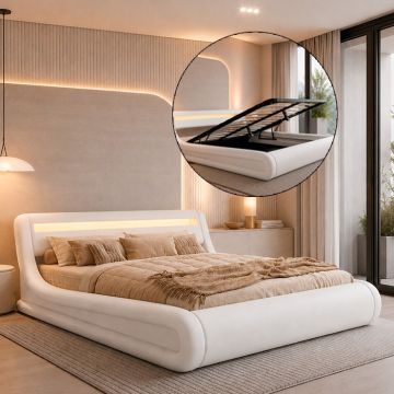 Tweepersoonsbed Rodas - 150 x 190 cm - Wit