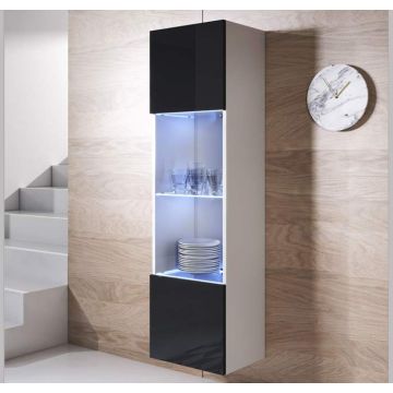 vitrinekast-v6-40x165-wit-zwart