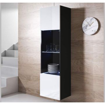 vitrinekast-v6-40x165-zwart-wit