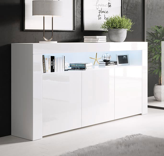 Dressoir model Aker - Glanzend wit