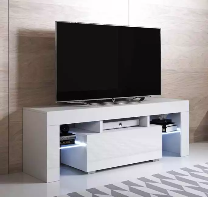 TV-Meubel Elio met LED-verlichting (130x45cm) - Wit