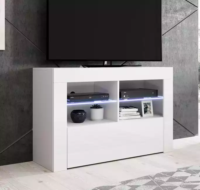 TV-Meubel model Lilian met LED-verlichting (100x65cm) - Wit