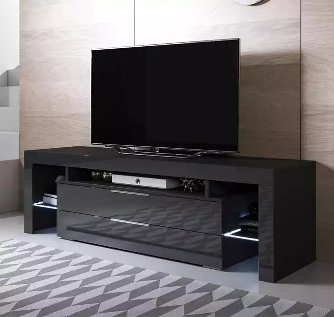 TV-Meubel model Selma met LED-verlichting (160x53cm) - Zwart