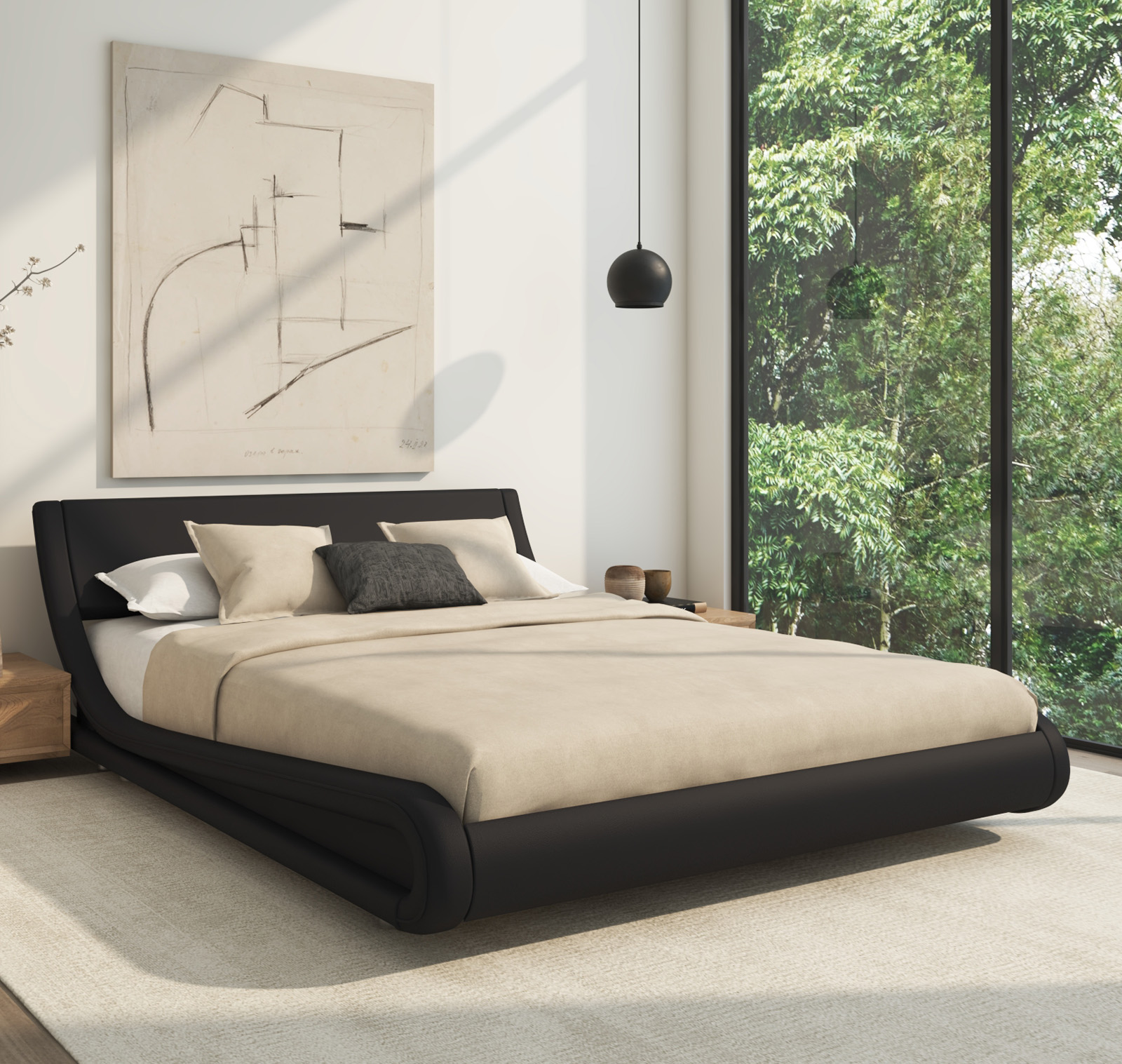 Bed met opbergruimte Alessia Zwart