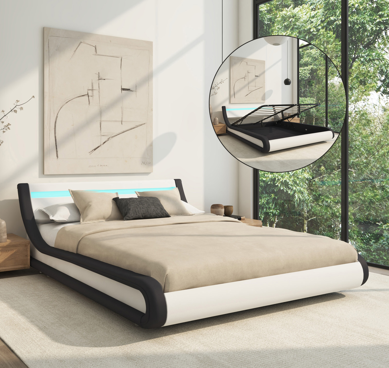 Bed Parisina Wit/Zwart