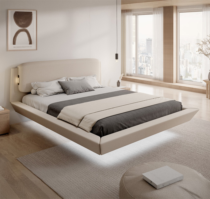 Bed met opbergruimte Diana Beige